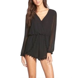 ASTR The Label Women’s Roseanne Pleated Black Romper